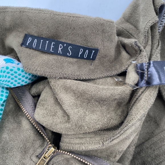 Potters Pot Skirt Women's Size Medium Olive Green Rear Zipper Formal Office - Picture 10 of 14